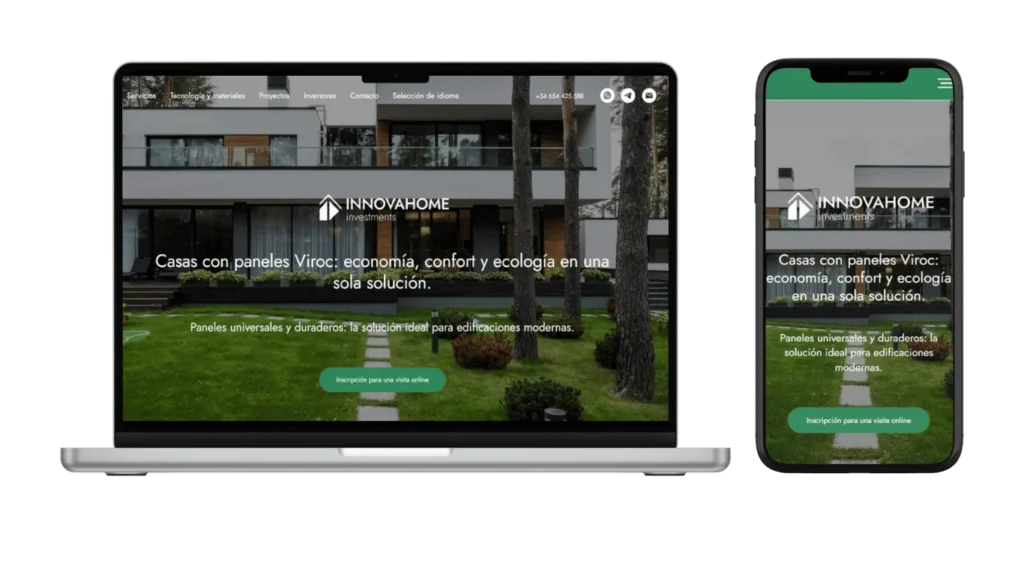 Сайт недвижимости Innova Home Invest с адаптацией под разные устройства и SEO-продвижением